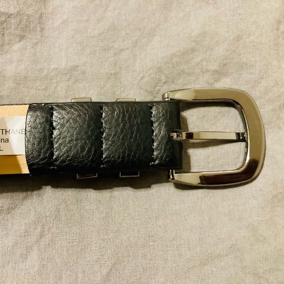 Mens  Black Artificial Leather Belt Size 2X - Picture 6 of 7